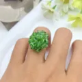 Anello a grappolo in cristallo verde fatto a mano design unico gioiello da dito alla moda donna - Stile Cluster di Cristallo Verde (XL2172-03)