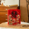 Chinesisches Neujahr Geschenkbeutel Rotes Papier Festival Party Verpackung Tasche - Fünf Segnungen - Fa / L