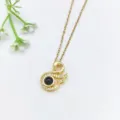 Collana con cigno dorato e zirconi cubici scintillanti, delicata catena in acciaio inossidabile. - Stile Cigno Dorato Squisito (XL1582-23 Cigno)