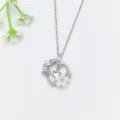 Collana con ciondolo farfalla fiore colore argento catena clavicola stile dolce per donne uso quotidiano - Stile Floreale Farfalla Argento (XL1200-495)