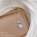Primo piano di dettaglio della collana con ciondolo a coda di pesce in zircone lucido. - Stile Zirconia a Coda di Pesce (XL2606-405)