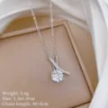 Elegante collana con ciondolo solitario in zircone argentato con catena 40+5 cm. - Stile Micro-Intarsiato a Croce (XL2606-408) / Oro