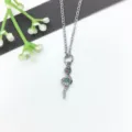 Donna moda serpente pendente collana zircone acciaio inossidabile catena clavicola gioiello - Strass Rosso Verde Bianco (XL2189-136)