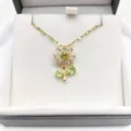Collana Ciondolo Fiore Zircone Rame Moda Catena Clavicola Lusso Elegante Per Donna - Stile Oro Colorato (XL1470-61)