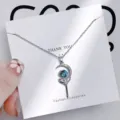 Collana con Pendente a Mezzaluna Stella Argento Strass Brillante Gioiello Elegante - Stile Luna Argento (XL1575-8)