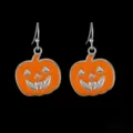 Σκουλαρίκια γάντζου κολοκύθας Halloween σμαλτωμένα χαριτωμένα πορτοκαλί ασημί για γυναίκες - Στυλ Κολοκύθα Σταγόνα Λάδι(XL2173-06)