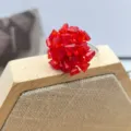 Anello di fiori di perline di cristallo rosso fatto a mano per donna, gioiello di lusso - Stile Forma a Sfera Rossa (XL2172-05)