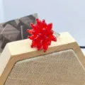 Anello con perline di cristallo rosso fatto a mano, design di fiore in vetro brillante. - Stile Sfera di Fiori Rosso Scuro (XL2172-08)