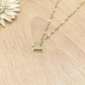 Golden stainless steel double layer butterfly pendant necklace jewelry fashion detail - XL1338-15 Gold Color