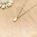 Gold bar pendant necklace stainless steel geometric clavicle chain fashion jewelry - XL1338-16 Gold Color