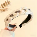 Cerchietto intrecciato in velluto chic per donne, ampia fascia antiscivolo accessorio invernale - Stile Treccia Strass (XL1857-3)