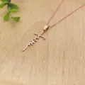Rose gold stainless steel faith cross pendant clavicle necklace, exquisite fashion jewelry. - XL1338-09 Rose Gold