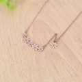 Roségoudkleurige roestvrijstalen margriet bloem hanger ketting voor dames sieraden. - XL1900-3 Roségouden bloemblaadjes