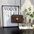 Brown suede woven crossbody bag, stylish handmade shoulder handbag for women daily use. - Coffee