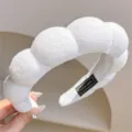 Serre-tête coussin éponge éponge blanc en tissu éponge vue de détail pour coiffure - Serre-tête Éponge Tressé / Blanc