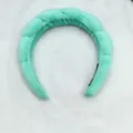 Green sponge cloud headband plush thick hair hoop fluffy makeup face washing hair accessories - Twisted Sponge Headband / Peacock Green
