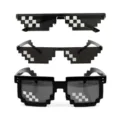 Γυαλιά ηλίου pixel Thug Life, αστεία γυαλιά μωσαϊκό μαύρα για πάρτι και διασκέδαση. - XL0565