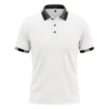 Men's short sleeve golf polo shirt casual quick dry athletic top with contrast collar and cuffs - S / Tops / White