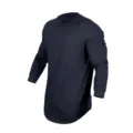 Men solid color long sleeve crewneck t-shirt casual autumn top basic apparel daily wear - M / Navy Blue