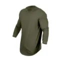 Men's olive green long sleeve crew neck t-shirt casual solid color base shirt top main view - M / Army Green