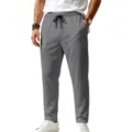 Men grey quick dry casual sweatpants straight leg athletic sports jogging pants summer - Dark Gray