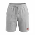 Mens casual waffle knit shorts summer drawstring sportswear light grey beach shorts - S / Light Gray