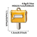 Detailed dimensions of 316 stainless steel yellow mailbox enamel pendant charm for DIY jewelry - Yellow Mailbox Style (B381-S) / Silver Edge