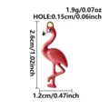 Detaillierte Maße des 3D-Flamingo-Anhängers, 2,6 cm Höhe mit Maßangaben. - Goldkante Flamingo-Stil (B386-G)