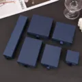 Premium dark blue drawer-style jewelry boxes for rings, necklaces, and bracelets. - 9x9x3.2cm / Dark Blue