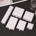 Set of elegant white jewelry drawer boxes in multiple sizes for rings and necklaces - 5x5x3.5cm / Pearl White