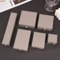 Elegant grey jewelry drawer boxes for rings, earrings, and necklaces, set of various sizes. - Gray