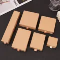 Set of kraft paper jewelry drawer boxes for rings, necklaces, and gift packaging. - Light Kraft Paper Color