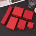 Red jewelry gift box drawer packaging set for rings earrings necklaces - Red