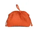 Orange Woven Leather Cloud Pouch Handbag Trendy Niche Intrecciato Clutch Bag for Women - Orange