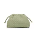 Green woven suede clutch bag women fashion pouch designer style handbag accessory - Travertine Green