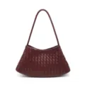 Burgundy woven leather shoulder bag chic handcrafted hobo bag stylish minimalist women purse - Burgundy