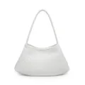 White woven leather shoulder bag stylish hobo purse for women trendy braided handbag - White