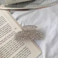 Rhinestone acetate hair claw clip detail, sparkling crystal hair accessory for women. - Full Rhinestone Transparent Gray Style