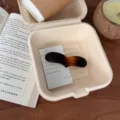 Elegante pinza de pelo carey, accesorio de pelo chic para primavera y verano de mujeres. - Clip de Resorte de Corazón Largo (HDJ-10) / Tan Francés Mate