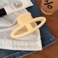 Pinza de pelo geométrica francesa clásica, accesorio minimalista de color sólido para mujeres. - Albaricoque gelatina