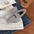 Molla per capelli grigia minimalista geometrica fermaglio elegante accessorio acconciatura - Grigio Argento Chiaro