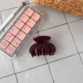 Französische elegante dunkelrote Haarklammer Harz kleine Haifischklammer Haarstyling Zubehör - Vier-Zahn Unregelmäßige Kralle / Kirschrot