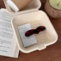 Elegante pinza de pelo carey pasador de resorte accesorio para mujer de moda - Clip de Resorte de Corazón Largo (HDJ-10) / Carey Mate