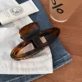 Elegante molletta per capelli in acetato stile francese, fermaglio geometrico tartaruga. - Francese Lucido