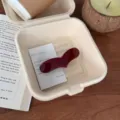 Pinza de pelo con forma de corazon rojo oscuro estilo coreano elegante pinza de resorte - Clip de Resorte de Corazón Largo (HDJ-10) / Rojo Ancorra