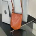 Borsa per cellulare in pelle conciata al vegetale vintage borsa a tracolla casual - Marrone