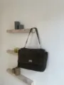Dark grey suede shoulder bag for women, large capacity flap commuting handbag with metal lock. - Army Green