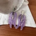 Cute matte purple angel wings hair clips with rhinestones sweet side bangs pins for women style - Angel Wing Seamless Hair Clip (2 Pcs) / Purple