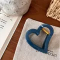 Blaues Herz Haarklammer einfarbig Harz Haargreifer süße Haarschmuck Accessoires Trend - Herz Schmetterlingsschnalle / Dunstblau