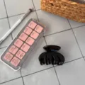 Französische elegante kleine Haarklammer im Detail, braune Haargabel für schickes Styling. - Vier-Zahn Unregelmäßige Kralle / Transparentes Graugrün